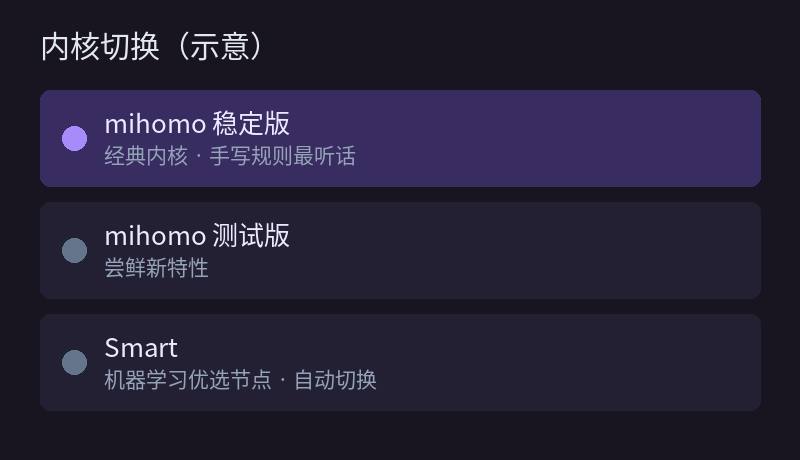 Clash Party mihomo 与 Smart 双内核切换