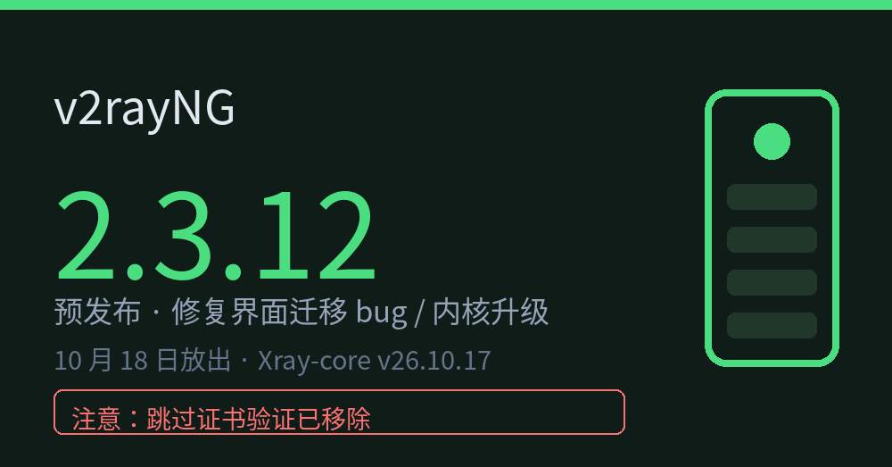 v2rayNG 2.3.12 预发布更新封面图